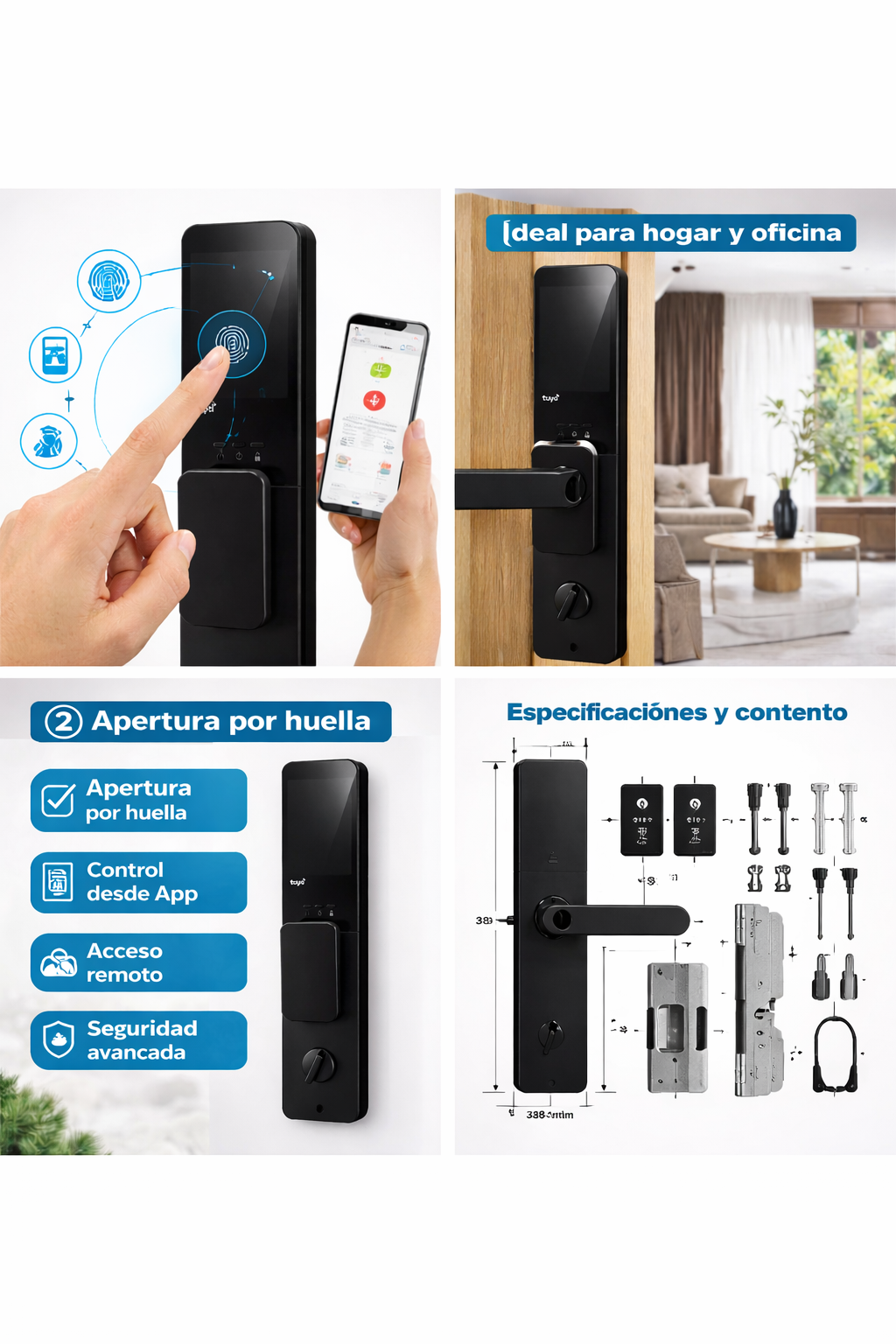 Cerradura Inteligente con Huella y App Tuya