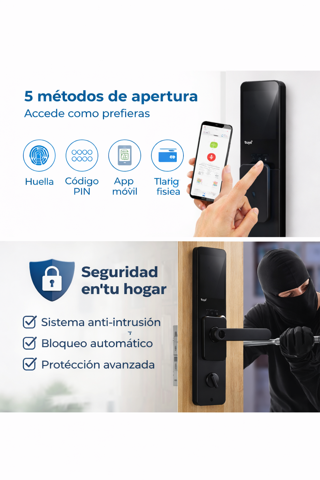 Cerradura Inteligente con Huella y App Tuya